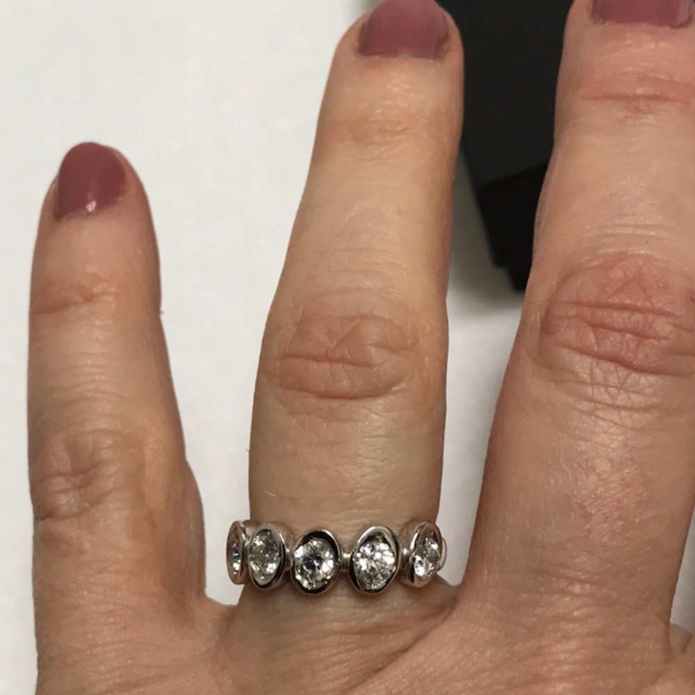 Solid 14K White and Yellow Gold Ring - Picture 5 of 6